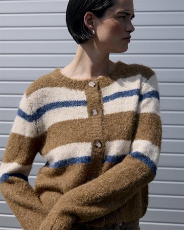 Object - Galia Ls Knit Cardigan - Tannin Melange